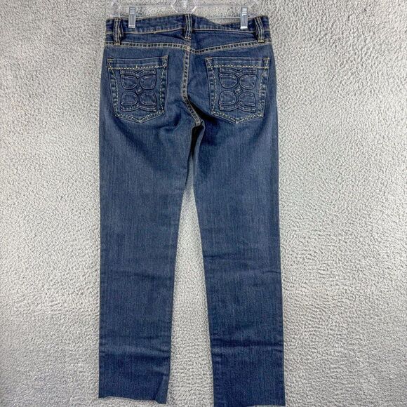 BCBG MAXAZRIA‎ Jeans Womens 28 Blue Denim May Fashion Slim Live Edge Hem 30"x29" - Picture 5 of 15